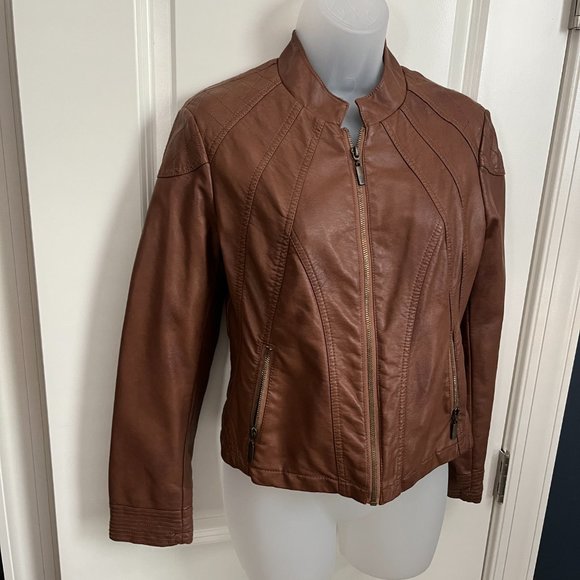 *2x HP* Alfani Faux Leather Moto Jacket SP - Picture 2 of 11
